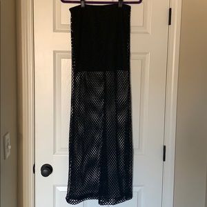 Fishnet Long Black Skirt Forever 21